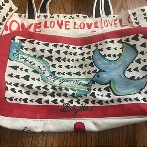 Brighton Love Canvas Tote - Red, Blue, Black